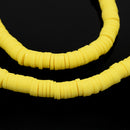 Heishi Polymer Clay Round Beads 6x1mm, 8x1mm - Yellow