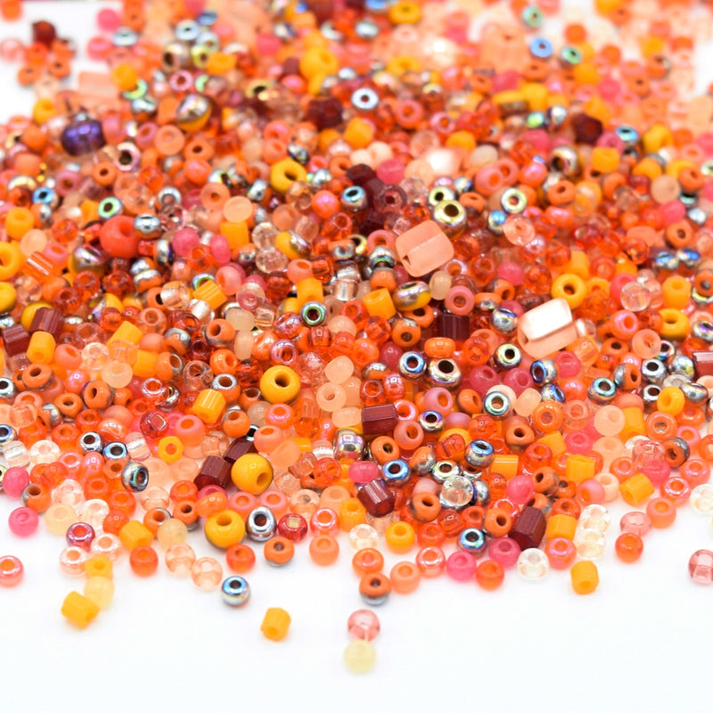 Preciosa Rocailles Czech Glass Seed Beads (40g) - Orange Mix