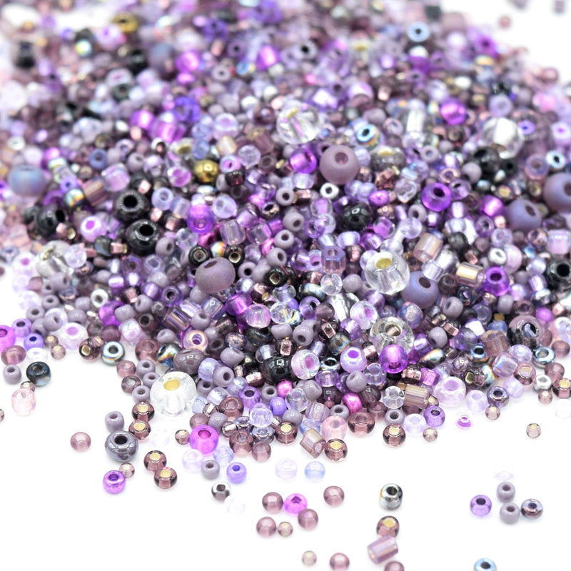 Preciosa Rocailles Czech Glass Seed Beads (40g) - Purple Mix