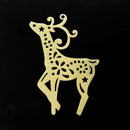 2 x Filigree Connector Pendants Reindeer 30x45mm - Gold