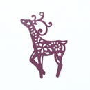 2 x Filigree Connector Pendants Reindeer 30x45mm - Purple