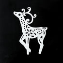 2 x Filigree Connector Pendants Reindeer 30x45mm - White