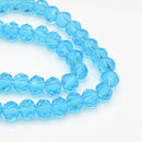 Faceted Rondelle Glass Beads - Aquamarine ABX2