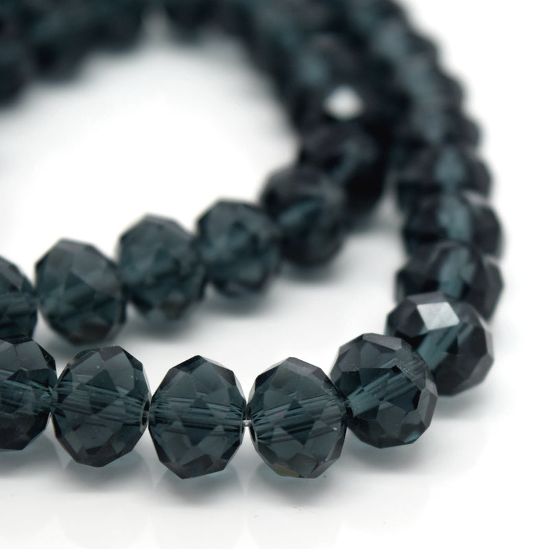 STAR BEADS: FACETED RONDELLE GLASS BEADS - MONTANA - Rondelle Beads