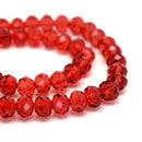 Faceted Rondelle Glass Beads - Siam