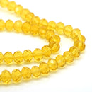 180 x Faceted Rondelle Glass Beads 6mm - Light Topaz