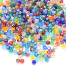 Faceted Rondelle Glass Beads - Mixed Lustre/AB