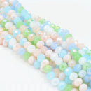 135 x Faceted Rondelle Glass Beads Mixed 8x6mm - Pastel