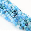 135 x Faceted Rondelle Glass Beads Mixed 8x6mm - Sky