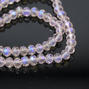 Faceted Rondelle Glass Beads - Vintage Rose ABX2