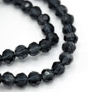 Faceted Round Glass Beads 4mm (190pcs) - Montana