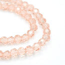 Faceted Round Glass Beads - Vintage Rose