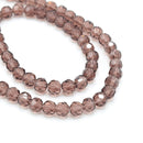 Faceted Round Glass Beads - Amethyst