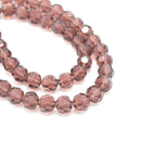 Faceted Round Glass Beads - Amethyst