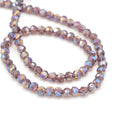 Faceted Round Glass Beads - Amethyst AB