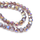 Faceted Round Glass Beads - Amethyst AB