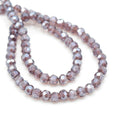Faceted Round Glass Beads - Amethyst Lustre
