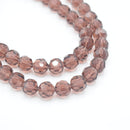 Faceted Round Glass Beads - Amethyst