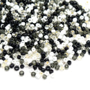 STAR BEADS: 2,000 x Black / White / Clear Seed Glass Beads - 2.8x3.2mm (8/0) - Seed Beads