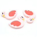 20 x Silicone Food Grade Pink Flamingo Beads 30x28mm