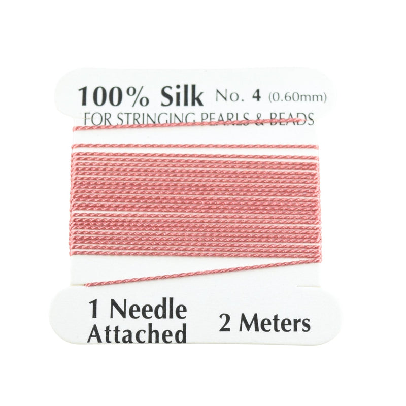 100% Natural Silk Beading Cord 0.6mm (2M) - Punch (2X PACK)