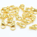 10 x 24k Gold Plated Stainless Steel Lobster Clasps