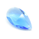 STAR BEADS: 2 x Teardrop Faceted Glass Pendants 38mm - Light Sapphire - Pendants