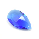 STAR BEADS: 2 x Teardrop Faceted Glass Pendants 38mm - Sapphire - Pendants
