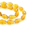 Faceted Teardrop Glass Beads  - Topaz