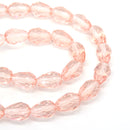 Faceted Teardrop Glass Beads  - Vintage Rose