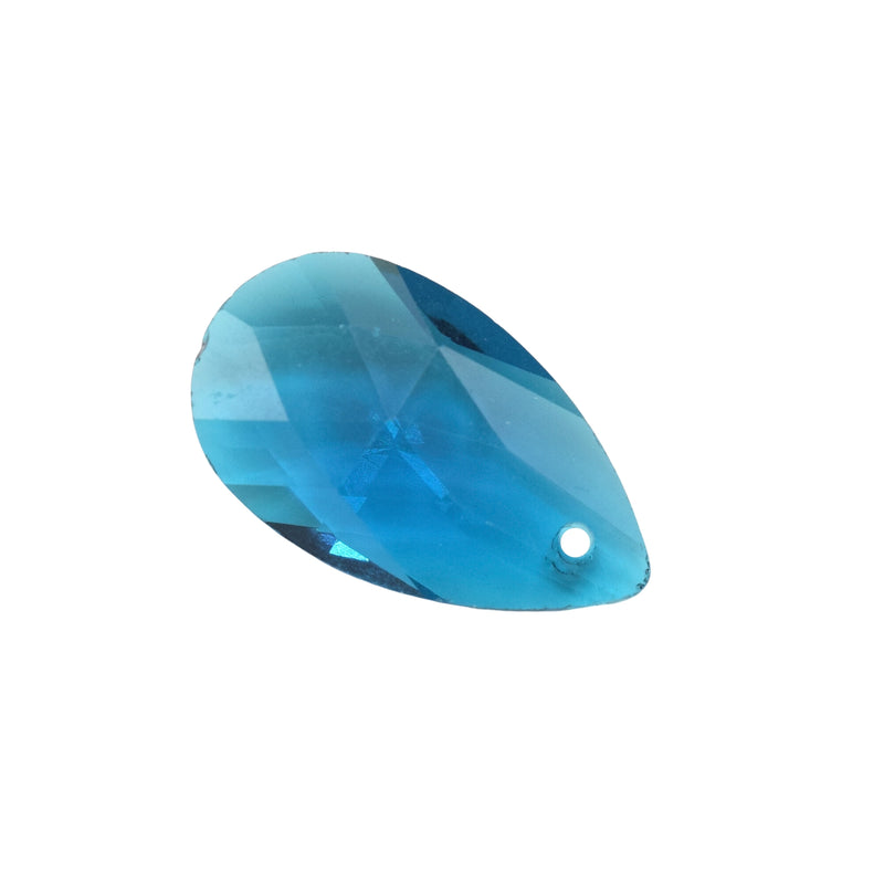 Teardrop Faceted Glass Pendants 22mm / 38mm - Turquoise