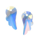 5 x Faceted Glass Wing Pendants 20x9mm - Clear AB