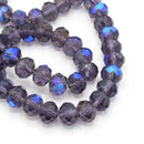 Faceted Rondelle Glass Beads - Violet ABX2