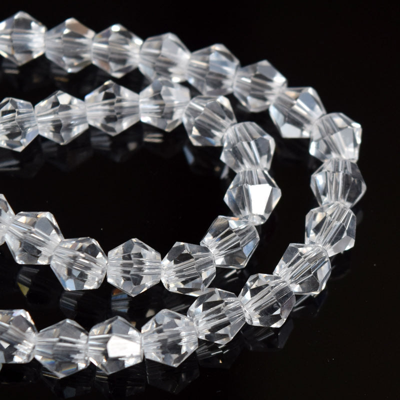 STAR BEADS: Faceted Bicone Glass Beads - Crystal - Bicone Beads