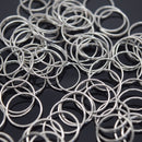 STAR BEADS: 100 x Chandelier Suncatcher Connectors - Rings / Silver Plated - Findings