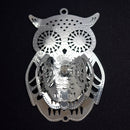 STAR BEADS: 2 x Filigree Sp Connectors With Rhinestones - Owl 35x50mm - Jewellery Findings