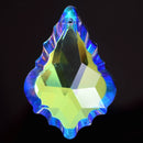 STAR BEADS: 2 x Faceted Glass Baroque Pendants Clear AB 50mm - Pendants