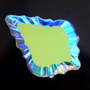 STAR BEADS: 2 x Faceted Glass Baroque Pendants Clear AB 50mm - Pendants