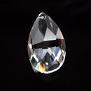 STAR BEADS: 2 x Faceted Glass Clear Teardrop Pendants 38mm - Pendants