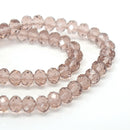 STAR BEADS: 98-100 x Faceted Rondelle Glass Beads Light Amethyst 6x4mm - Rondelle Beads