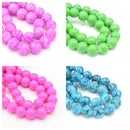GLASS MOTTLED MARBLE EFFECT ROUND BEADS - PICK COLOUR & SIZE
